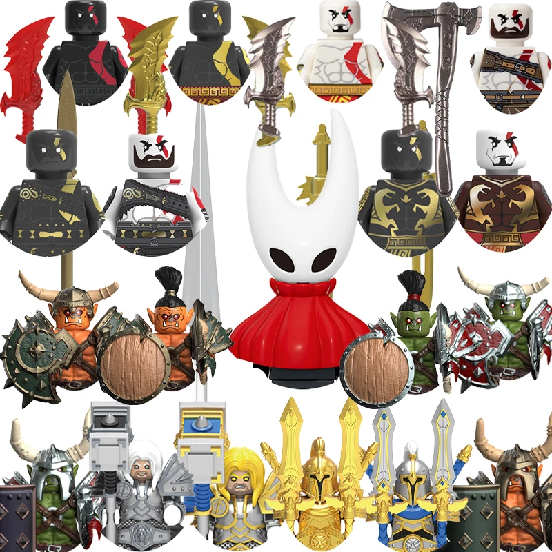 RT067Hollow Knight Bricks Arthas Kratos bloques de construcción Mini figuras de acción minifiguras regalos educativos de Navidad para niños
