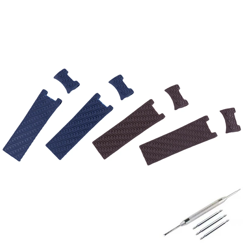 Correa de reloj de goma para hombre, accesorios compatibles con Ulysse Nardin Atenas, pulsera deportiva de silicona con boca de arco ondulado para mujer de 22mm