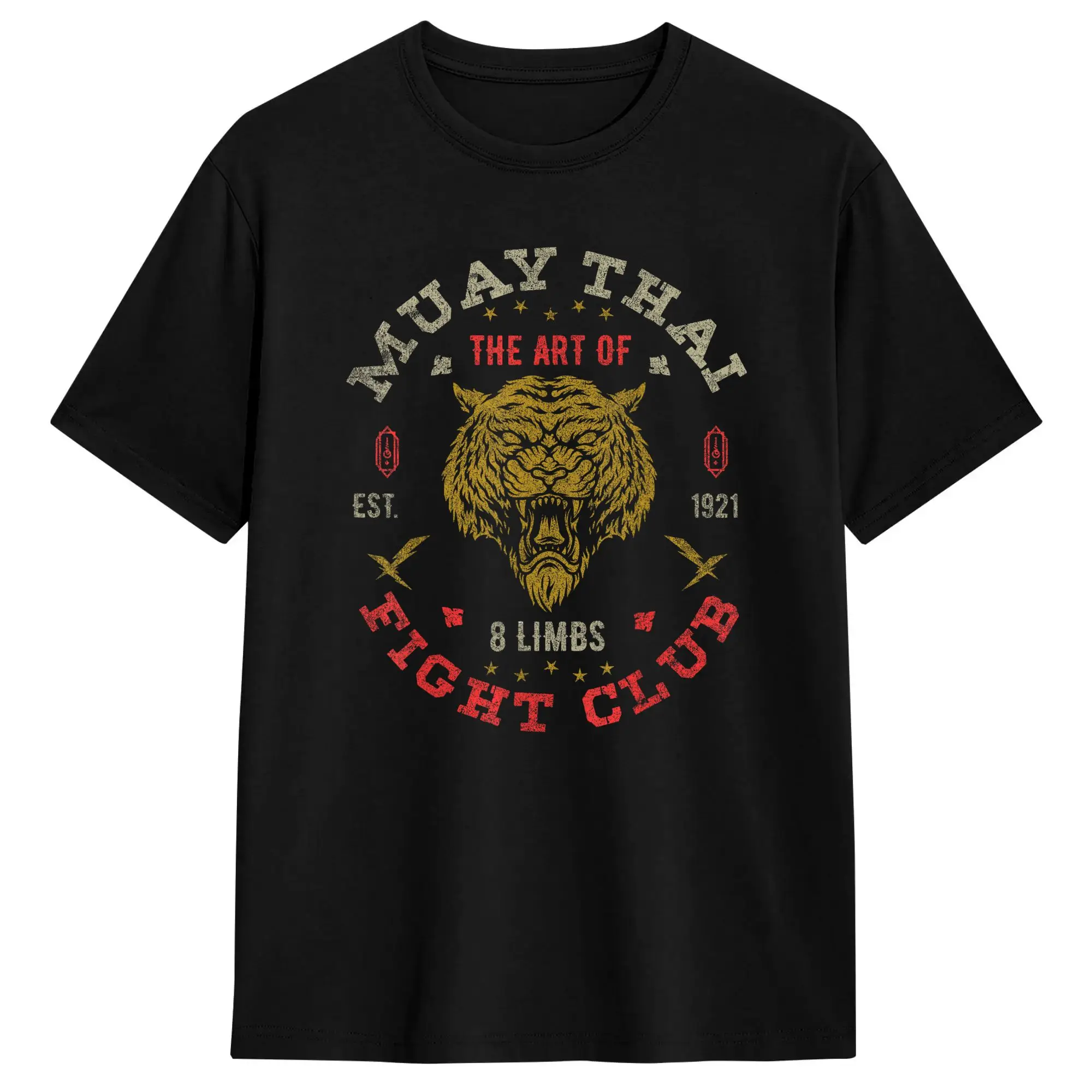 T-shirt pour hommes, style Muay Thai Fighter, Harajuku, été, Y2K, drôle, 100% coton, cadeau