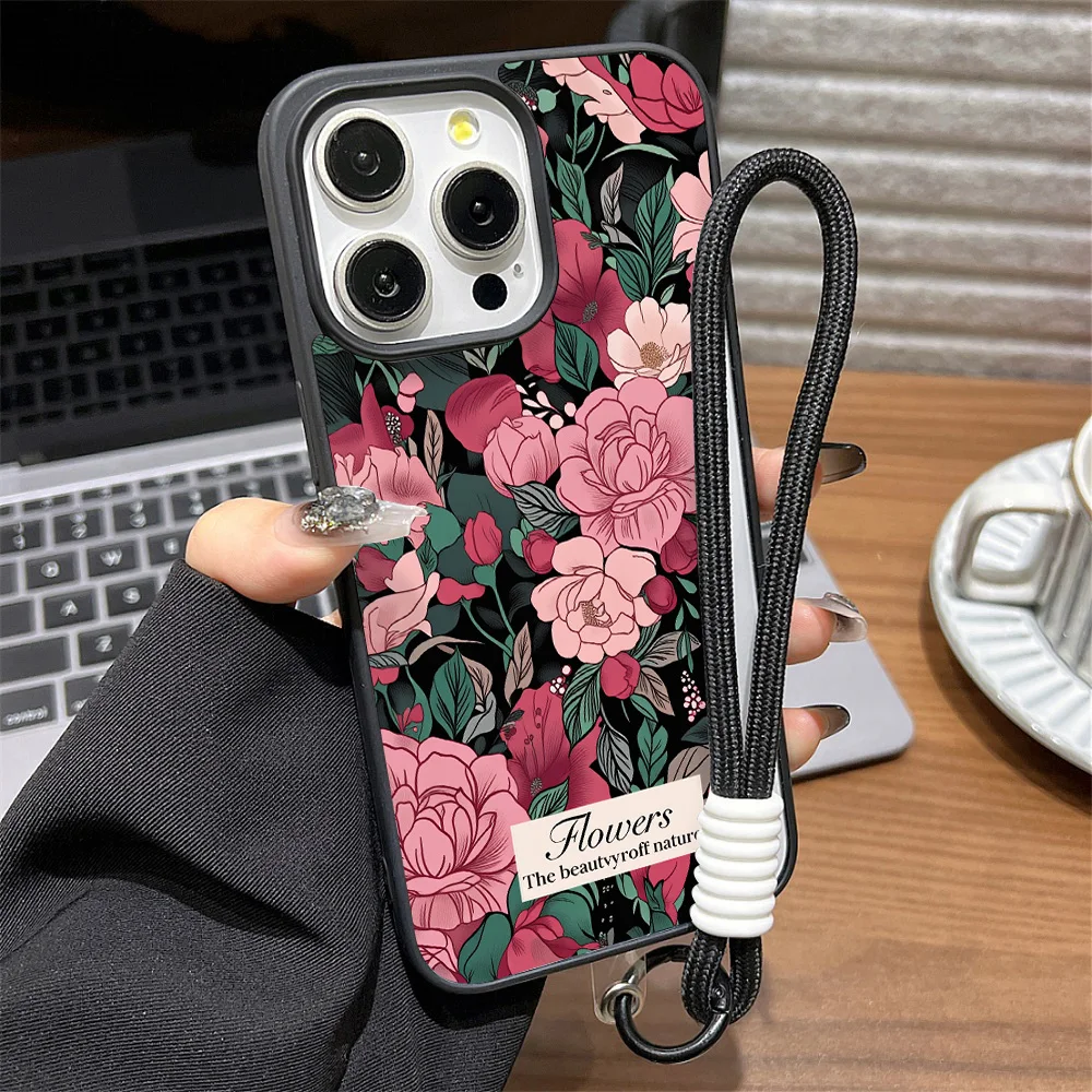 Colorful Flower Wireless Charging Phone Case for iPhone 17 16 Pro Max 11 13 14 12 Air For Magsafe Silicone Shockproof Cover