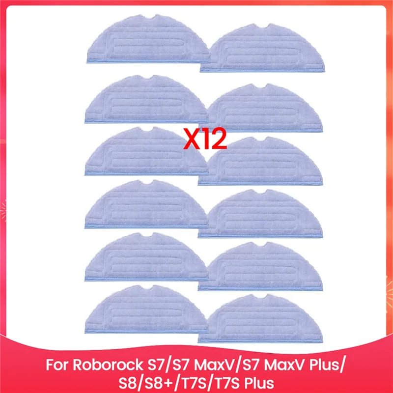 Kit de tampons de vadrouille en microfibre pour aspirateur Roborock S7 S7maxv S7maxv Plus S8 S8 + T7S T7S Plus, pièces de rechange, MAKE-12PCS