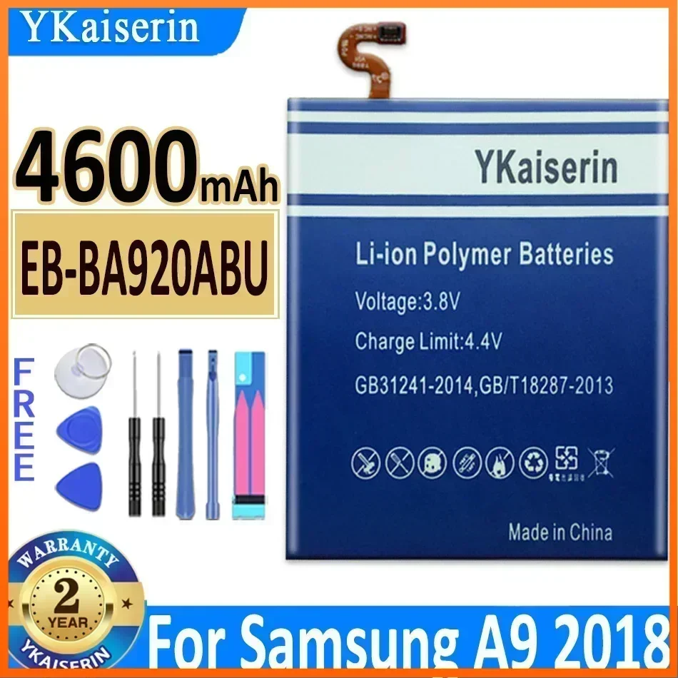 YKaiserin EB-BA920ABU 휴대폰 배터리 및 도구, 삼성 갤럭시 A9 2018 A9s A9 스타 프로 SM-A920F A9200, 4600mAh