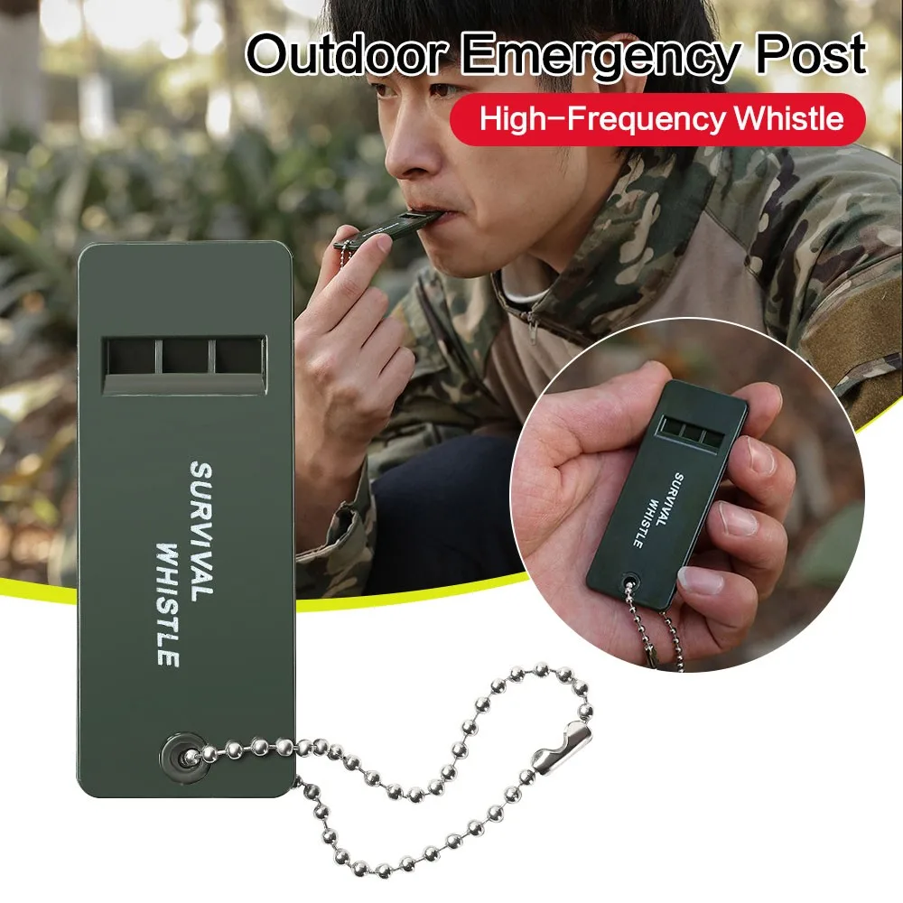 Mini Portable Tri-frequency Whistle Keychain Outdoor Camping Emergency Whistle Rescue Operation Signal Whistle Outdoor Tool