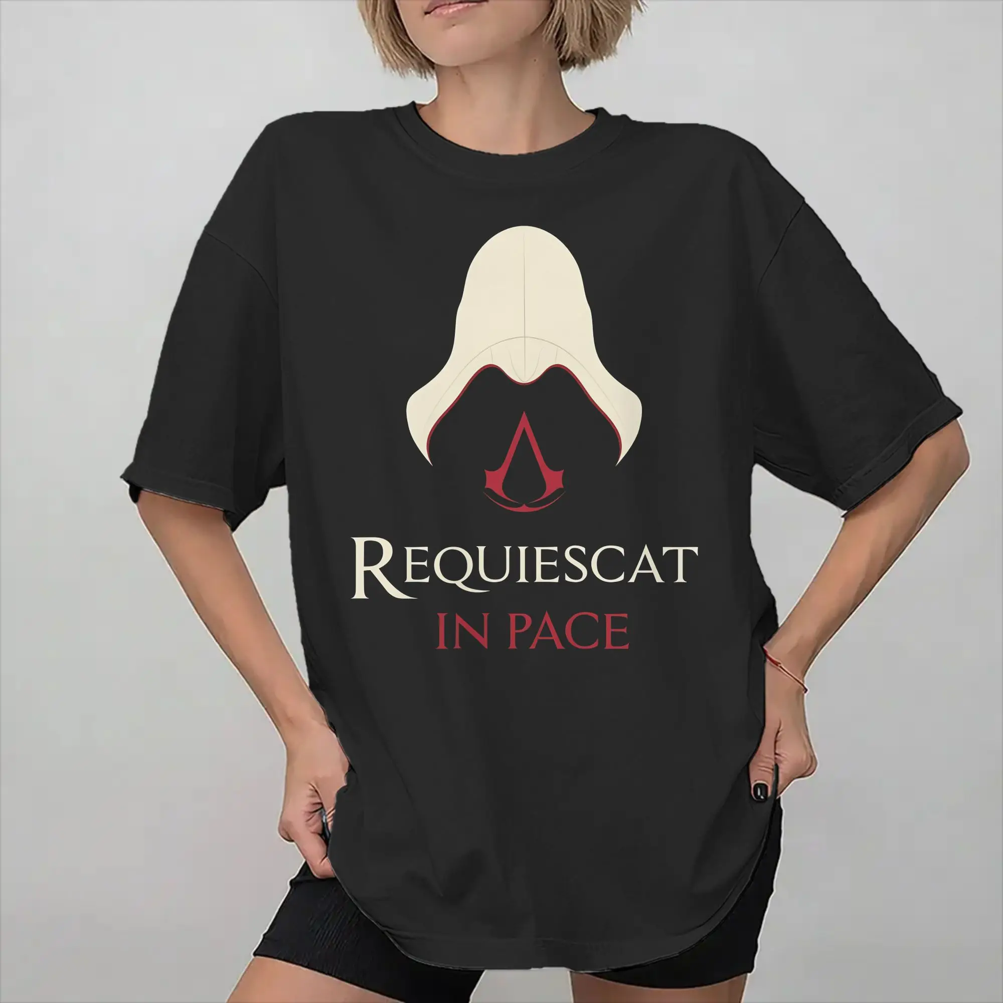 Assassines Creed Requiescat In Pace  Accessories Men Women T Shirts Pure Cotton Tee Graphic Print  Tops T-shirt