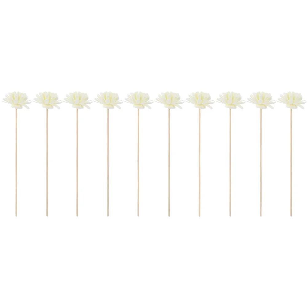 10 Pcs Diffuser Aromatherapy Rattan Perfume Accessories Essential Oil Flower Sticks with White Simulated Office