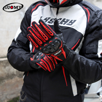 Suomy Motorcycle Gloves Two-Finger Touch Screen Motocross Winter Warm Luvas Non-Slip Long Motorbike Hardshell Protective Gloves