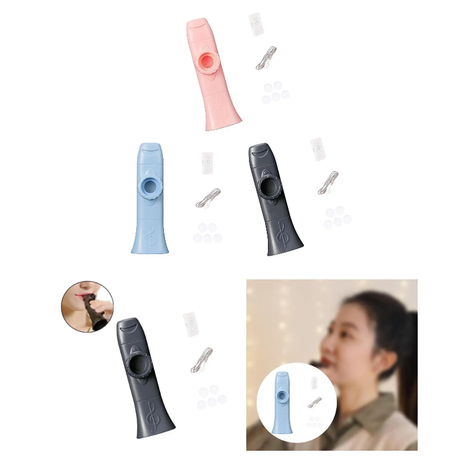 

Kazoo Includes 5 Membranes Portable Mouth Flute for Beginner Violin Keyboard