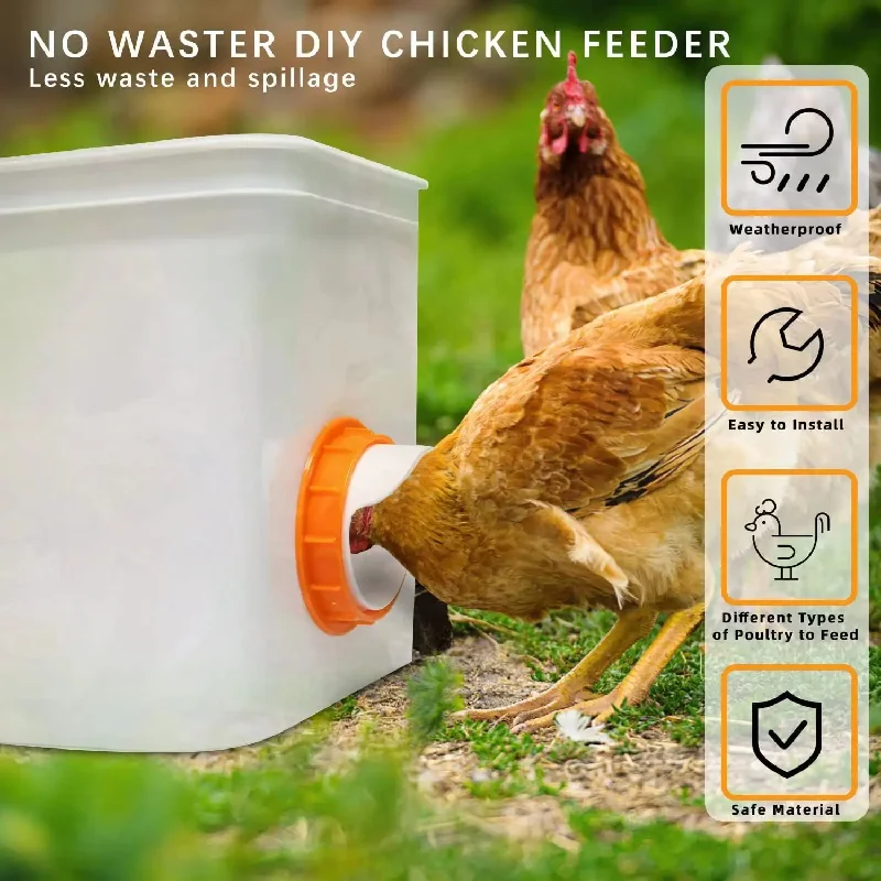 Poultry Pro Feeder Rainproof Chicken Feeder DIY Automatic Poultry Feed Bucket Self Gravity Feeding Of Chicken And Duck