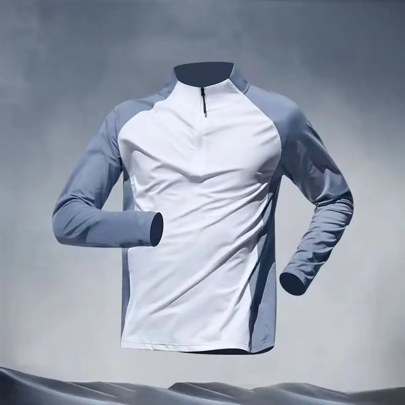 Sports Men's Thin Breathable Autumn/Winter Running Training Long Sleeve Top Outdoor Mountaineering Speed Drying T-shirt Loose Sp
