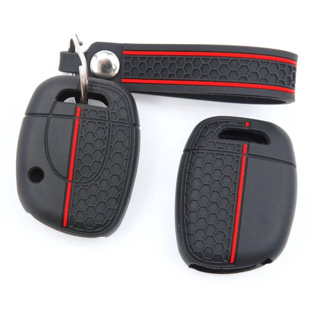 Silicone Remote Key Case For Renault Twingo Clio Kangoo Master with slim wrist strap Easy Install Shock Absorbing
