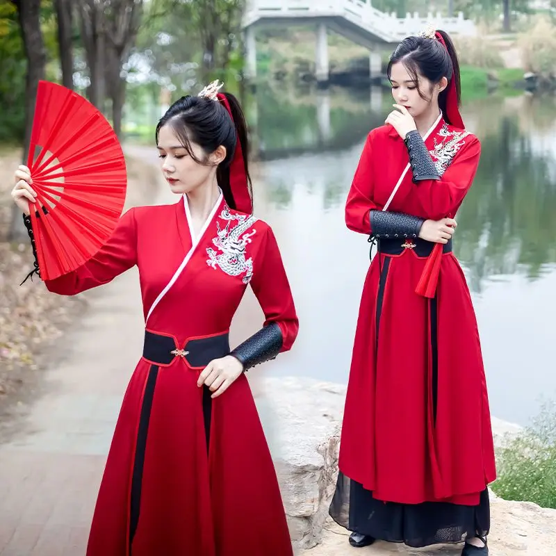 

Костюмы для выступлений по боевым искусствам унисекс, для шоу Xue Long Yin, практики тай-чи с мечом, экзаменов и выступлений с барабанами, костюмы для танца дракона.