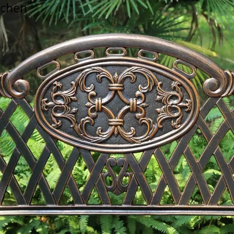 DSAPark Chair Garden Outdoor Cast Aluminum Strip Garden Back Seat Triple Chair
