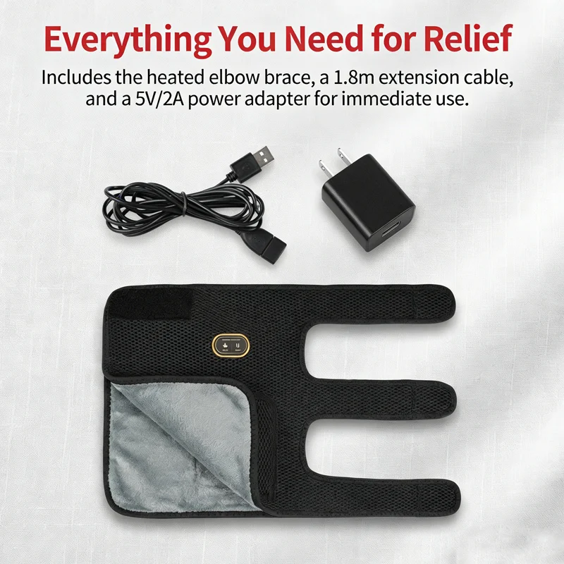 Electric Heated Elbow Massager Hot Compress Elbow Relief Muscle Relaxation Anti-fatigue Sports Recovery Relief Pain
