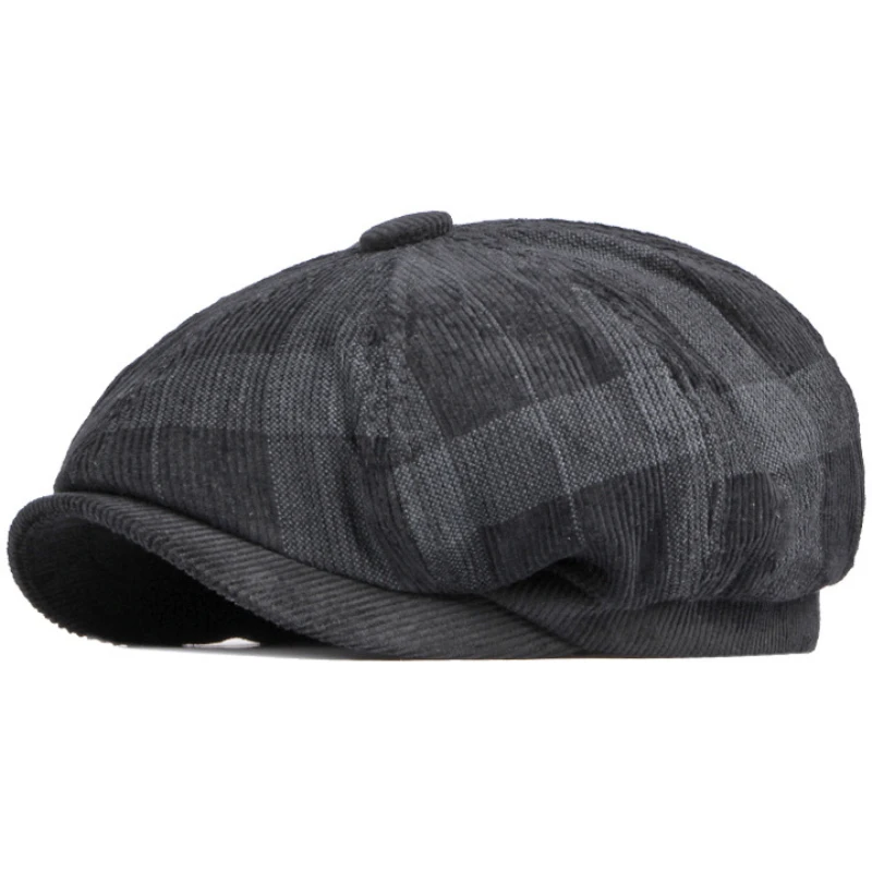 Berets Spring Autumn Men Women Cap Male Female Artist Painter Beret Hat Ivy Flat Beret Cap Plaid Octagonal Newsboy Cap golf hat