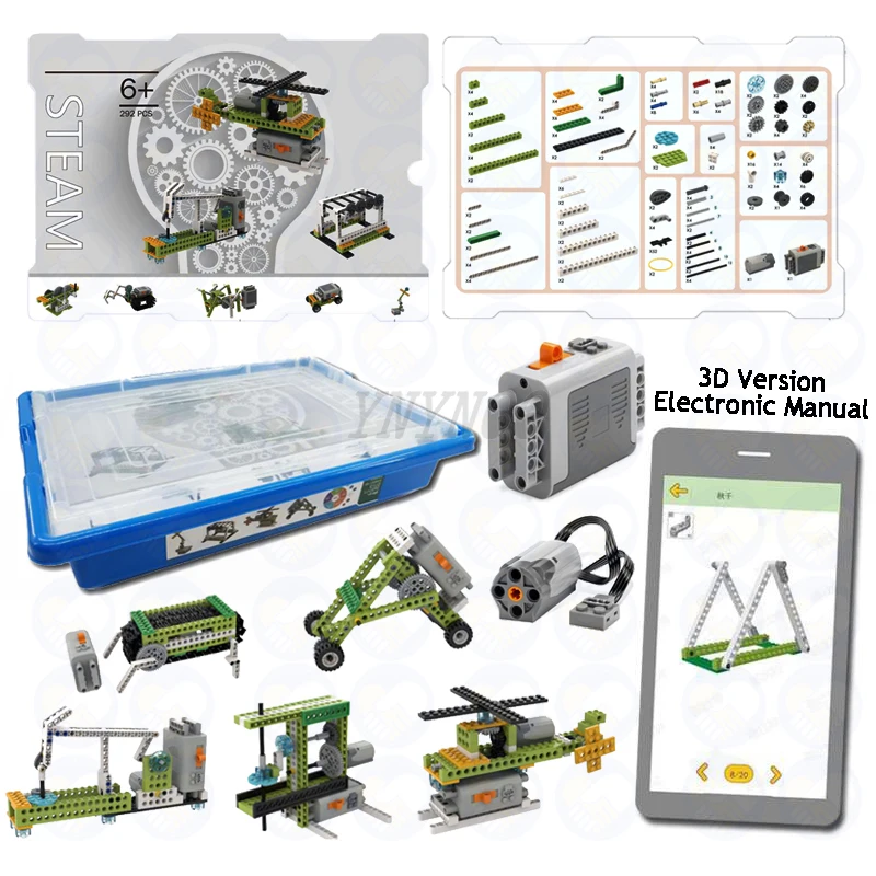 NEW 292Pcs/Set WeDo Robotics Construction Set Learning Classroom 9686 9580 Building Blocks Kit Boxed STEM Educational Toys