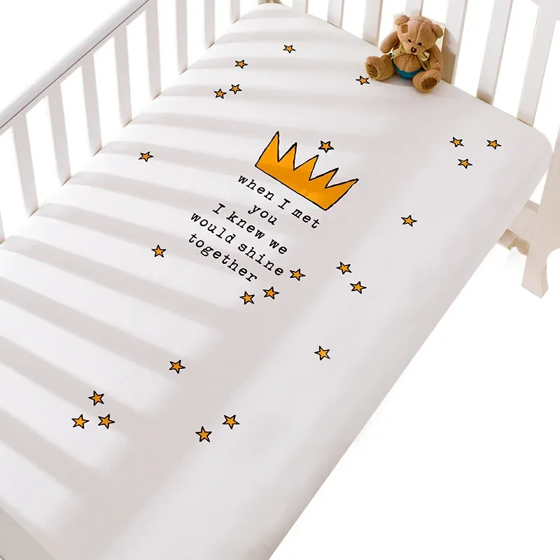 Baby Crib Fitted Sheet 100% Cotton Newborn  Set Cot Sheets Infant Bedding Bedspread Mattresses Cribs Sheet Set