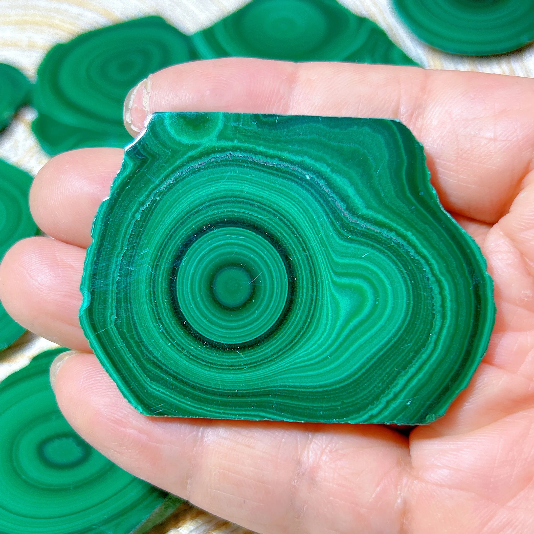 High Quality Healing Energy Natural Crystal Green Malachite Slab Slices Mineral Gemstones Polished For Home Decoration Gift