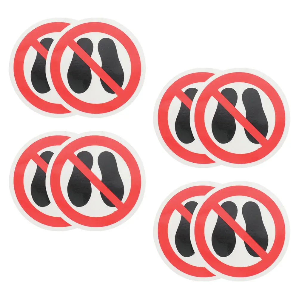 

Набор из 8 виниловых наклеек «Не ступайте здесь», хорошо заметные, водонепроницаемые, предупреждающие наклейки для полов, лестниц, для использования на улице и в помещении