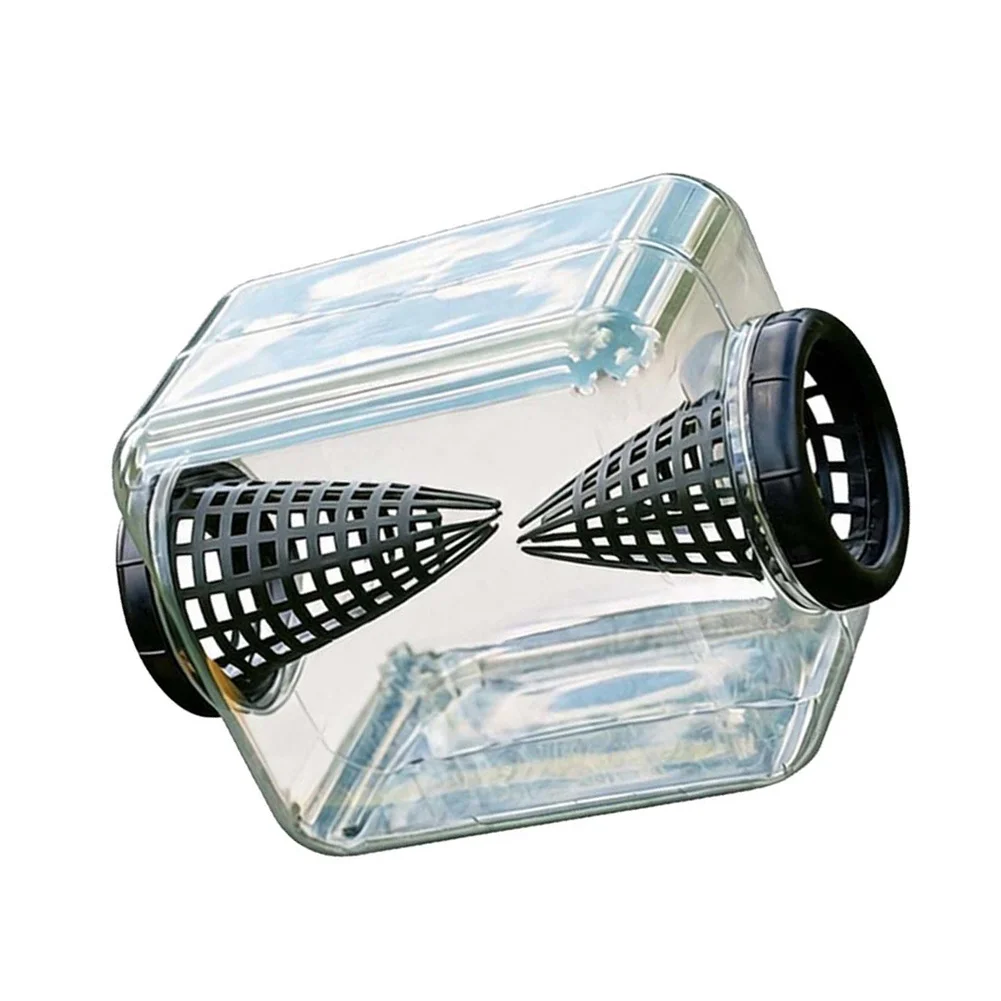 Transparent Fish Trap Bottle Double Funnel Stream Minnow Catcher Portable Catch Fish Bottle Fish Trap Anti-Escape Mesh Cage