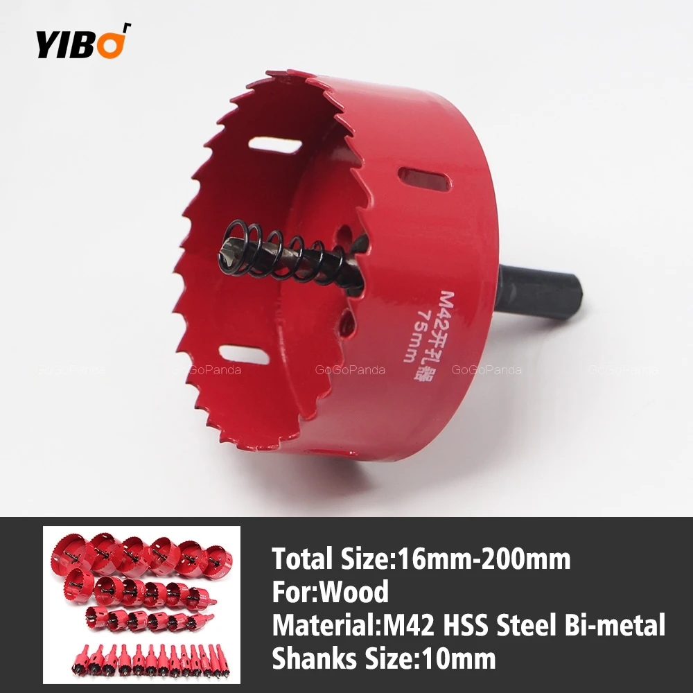 

HSS Steel Bi-Metal Wood Hole Saws 16-200mm Bi-Metal Wood Hole Saws Bit For Woodworking DIY Wood Cutter Drill Bit Drill Bit