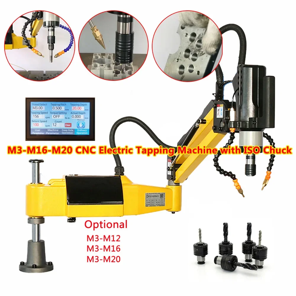 

Universal Electric Tapping Threading Drilling Machine M3-M20 Vertical Tapper Air Blowing and Fuel Injection Optional with Chucks