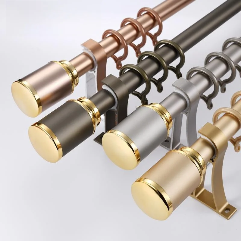 

Thickened Silent Roman Pole Single Double Rod Bracket Aluminum Alloy Curtain Track Drapery Accessories Side Installation