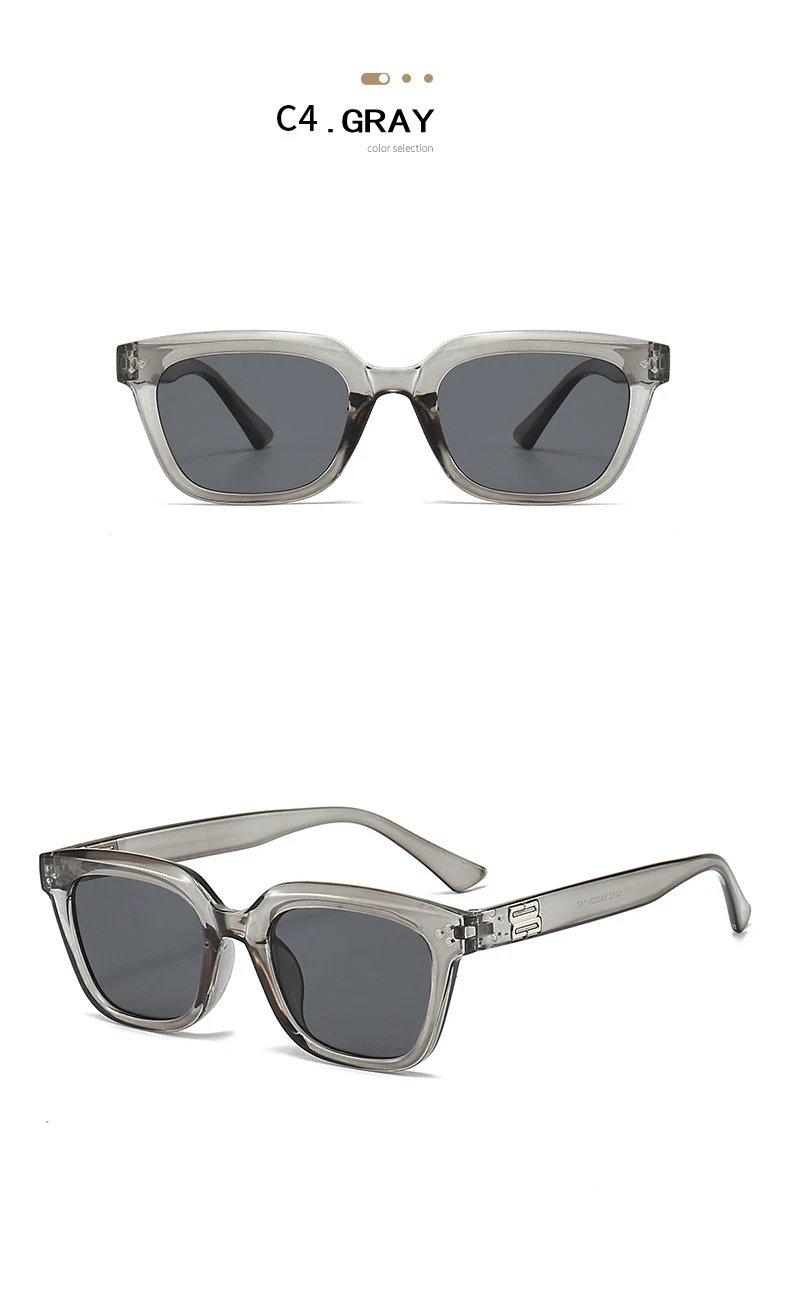 Retro Quadratische Sonnenbrille Frauen Mode Marke Designer Weibliche Shades UV400 Männer Trend Nieten Punk Sonnenbrille – Detail 10