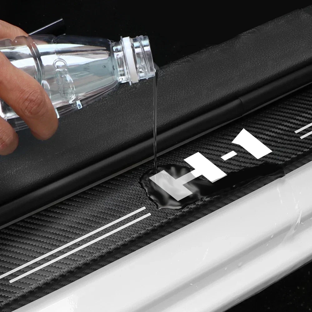 4pcs car stickers door sill strips pedals carbon fiber decorative strips for Hyundai H1 Auto Accessories