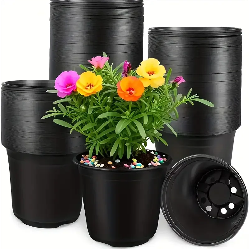 

20pcs 100mm Soft Plant Seedling Pots Black Plastic Seedling Cups Succulent Transplanting Pots Outdoor Plant Pots