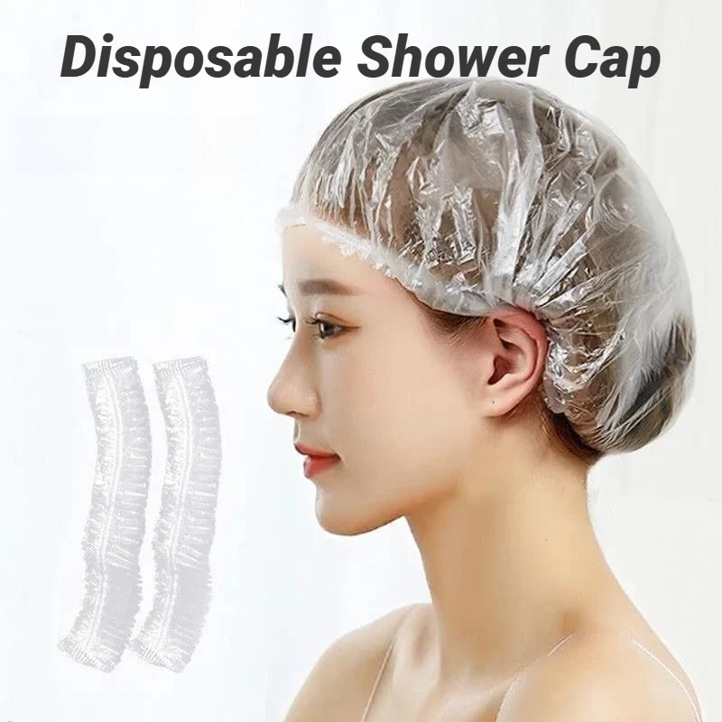 Disposable Elastic Food Covers Durable Lids For Bowls Plates Kitchen Food Saver Thickened Waterproof Plastic Shower Hair Caps