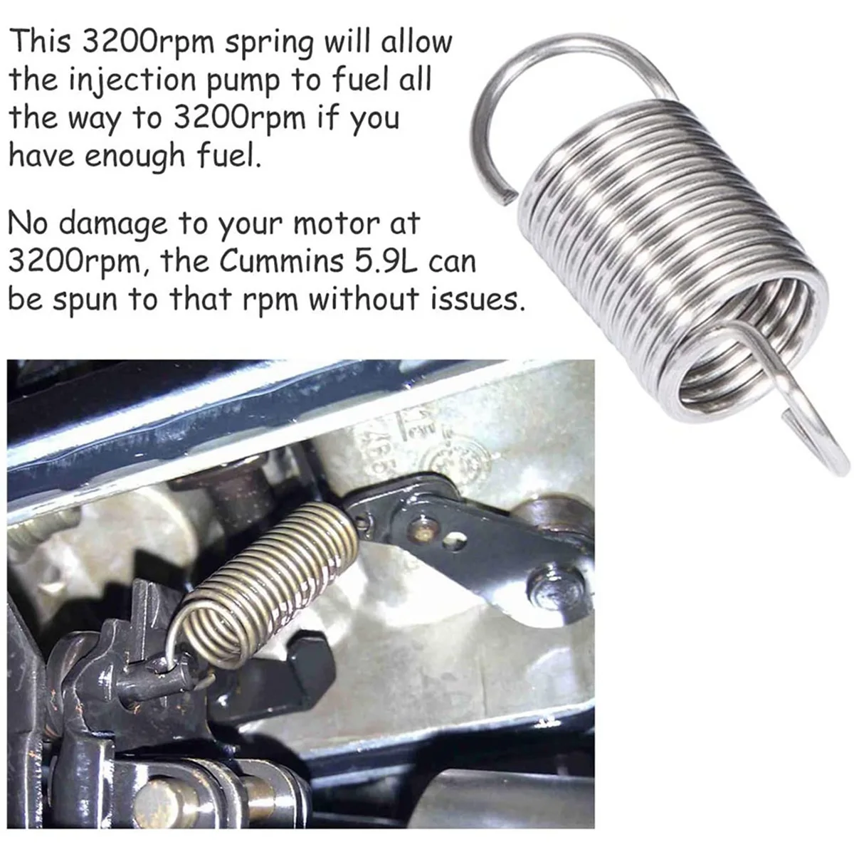 Pump Fuel Pin & 3200 RPM Governor Spring Kit for Dodge  mins 5.9L 1988-1993 VE Injection Pump