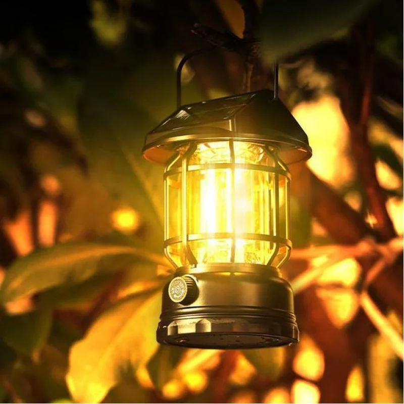 

Household Solar Camping Lantern Waterproof Rechargeable Garden Atmosphere Light for Balcony Yard Outdoor Decor Lighting