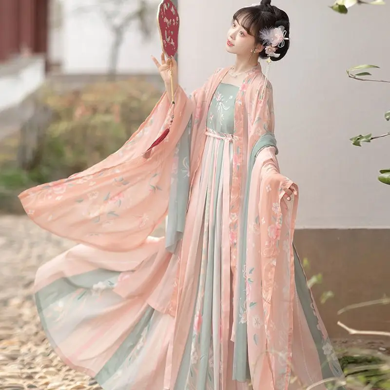 Vrouwen Hanfu Jurk Traditionele Chinese Kleding Outfit Vintage Oude Folk Dancewear Oosterse Fee Prinses Cosplay Kostuum