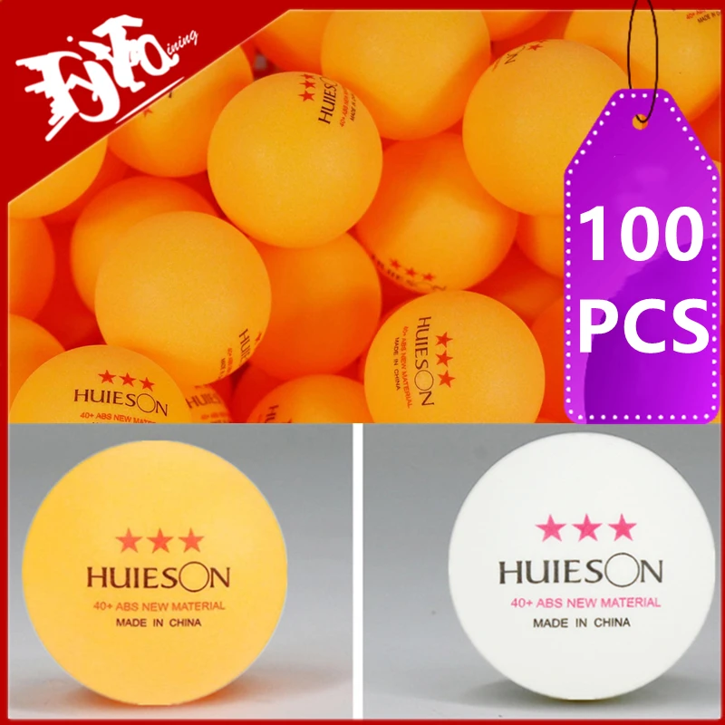 

100PCS New Huieson 3 Star Ping Pong Balls ABS+ Material Professional Table Tennis Ball TTF Standard Table Tennis For Competition