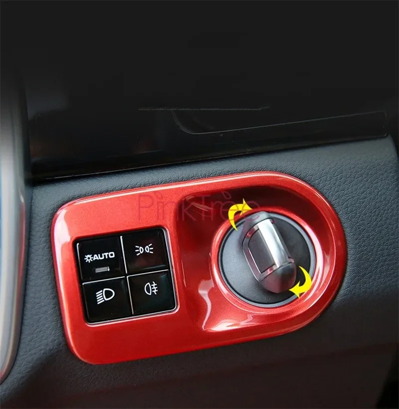

Car Headlight Switch and Engine Start Stop Button Frame Cover Stickers Car Accessories For Porsche Cayenne 2018 2019