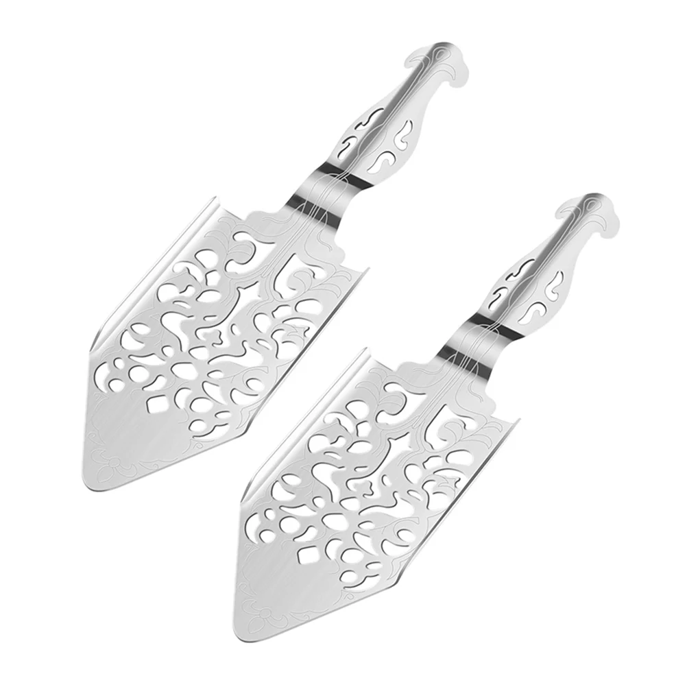 

2Pcs Absinthe Spoon Stainless Steel Strainer Scoop Wormwood Dripper Coffee Spoon Filters Household Accessories