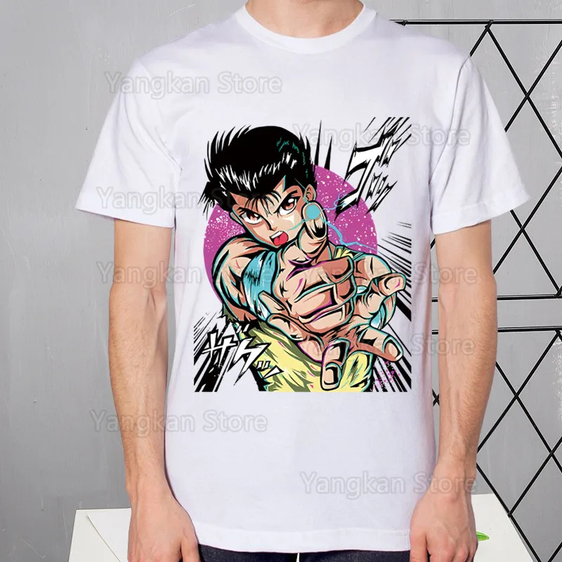 YuYu Hakusho أنيمي Yuyu الأبيض كتاب تي شيرت الصيف الرجال/النساء الهيب هوب مضحك التي شيرت تي شيرت قصيرة الأكمام بلايز #1
