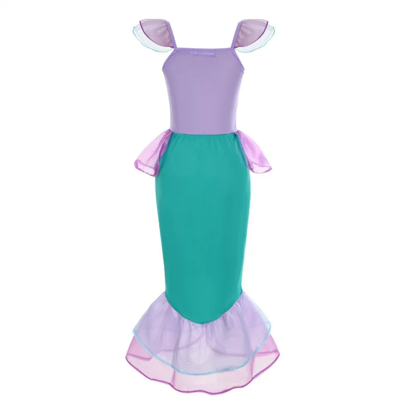 Disney Kid Purple Mermaid Dress Princess Costume Perform Clothes Baby Girl Birthday Party Christmas Cosplay Dress Suit for Girls image 2
