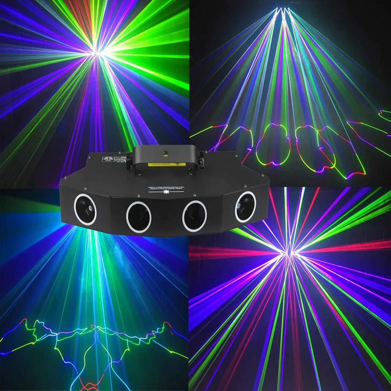 Disco Party Light  fot Mini 300MW  4Head White Light effect Single  RGB Laser Light Laser Dj Equipment