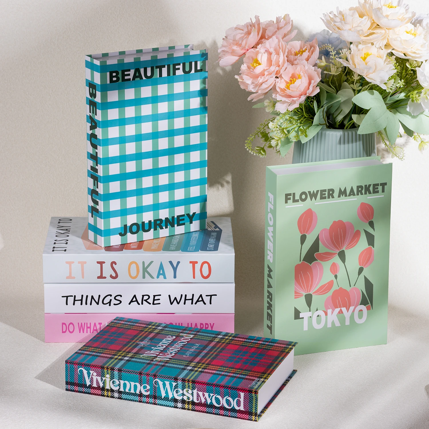 Korean Cute Fake Book Boxs Props Modern Home Decoration Living Room Office Coffee Table Aesthetic Decoration Interior Ornaments