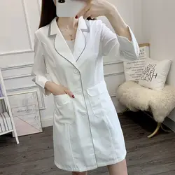 Short Spa Uniforms Women Workwear Beauty Clothing Beautician scrubs Work Clothes Beauty salon dress Uniform Wholesale ab coat