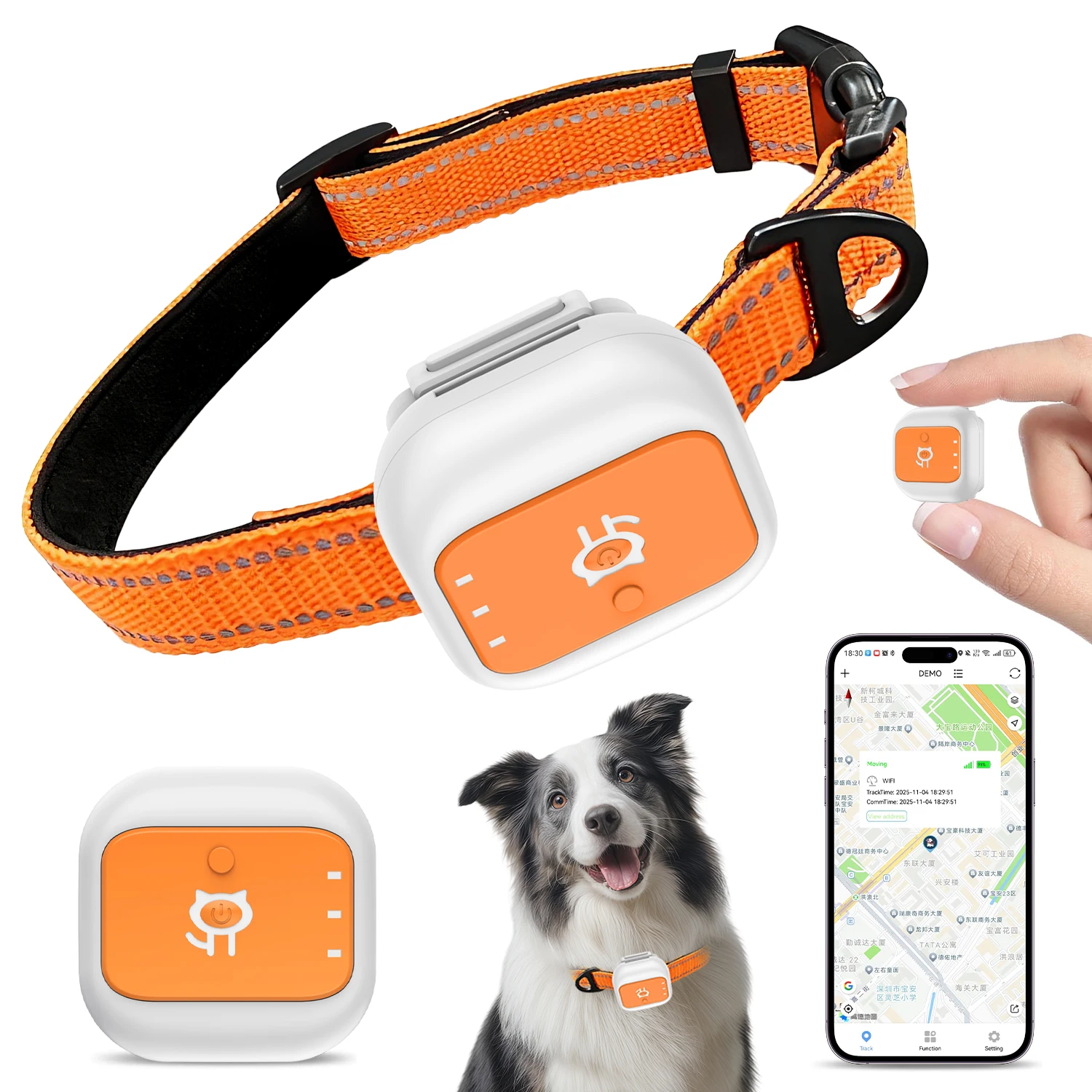 

Electronic fence pet GPS locator with alarm system, multi-user access, IP66 waterproof, long standby time
