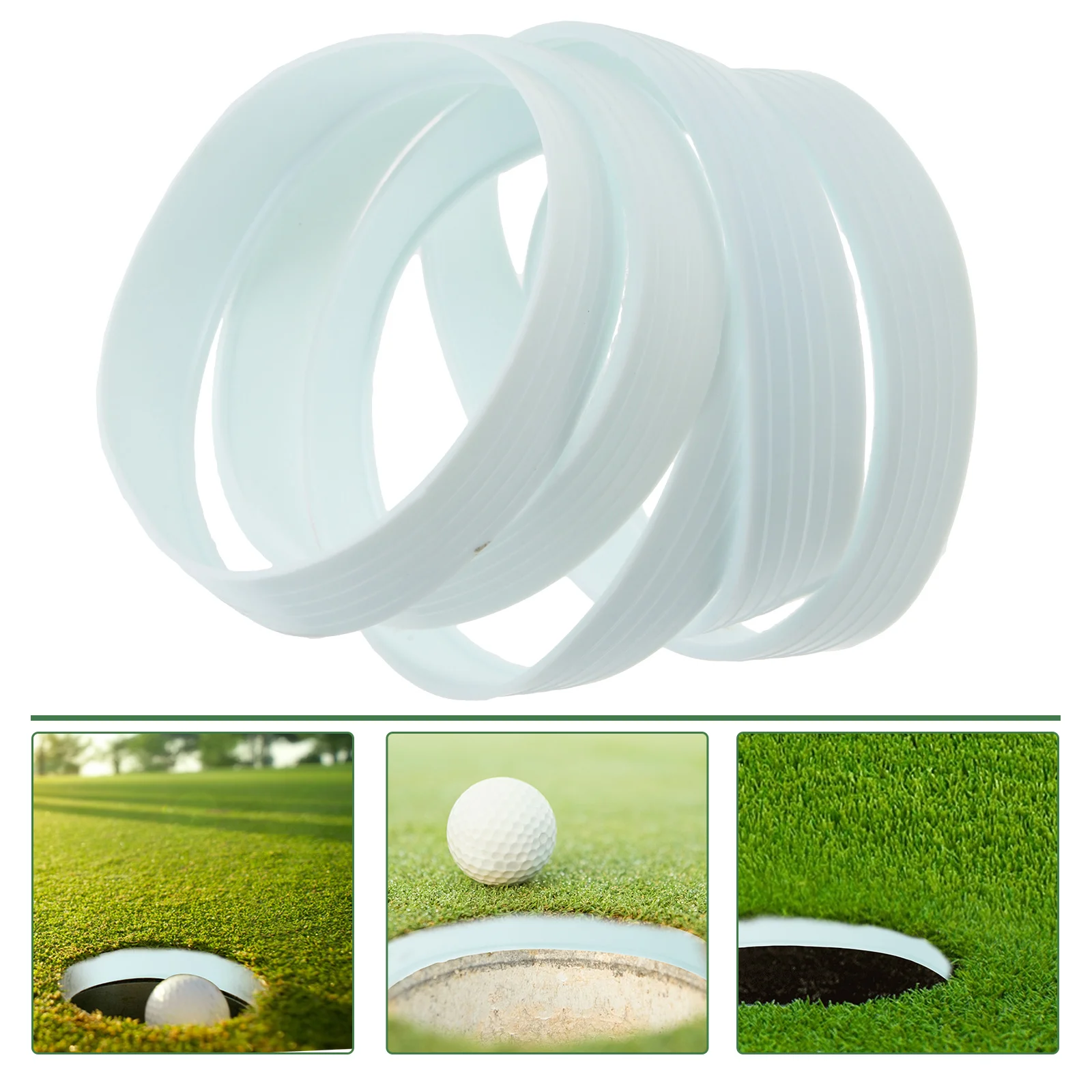 5 uds 110mm Golf Putting Green Hole Cup anillos ayuda de entrenamiento Golf al aire libre blanco PP plástico Putting Cup anillos equipos deportivos