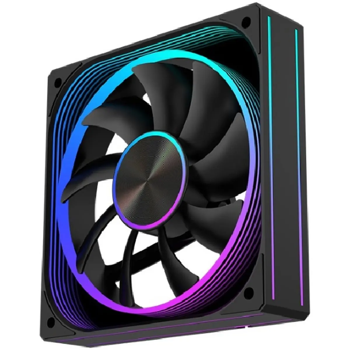 TOP RATED○▽Desktop PC Case Cooling Fan Temperature Control Super Large Surround Mirror Computer Case Fan Black Reverse