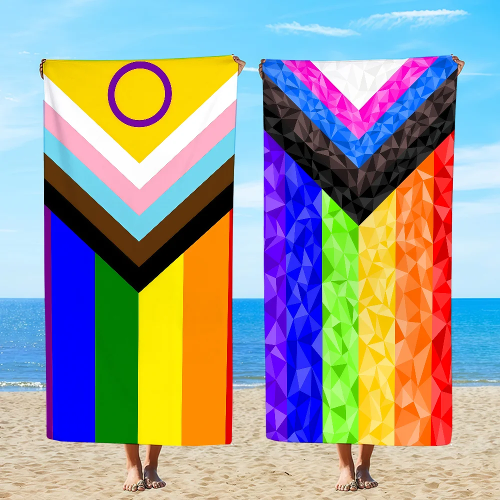 Straight Allies Bear Pride LGBT Towel Beach Oversized Soft Ultra Absorbent Quick Drying Large Pool Travel Camping Bathroom