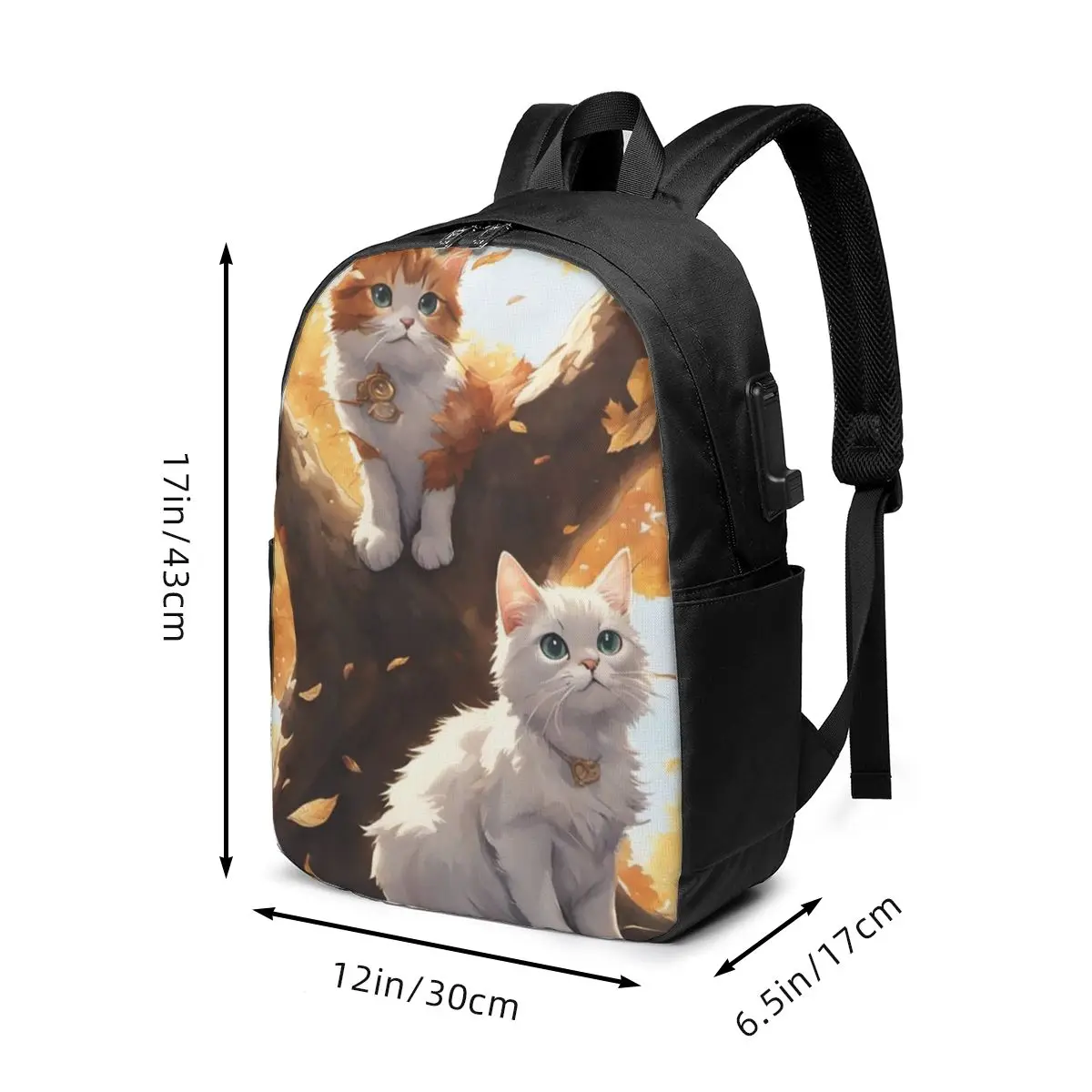 Cute Kittens On A Autumn Branch Backpack Travel Notebook Bag Computer College Student School Bag Laptop Shoulder Bags Men Women