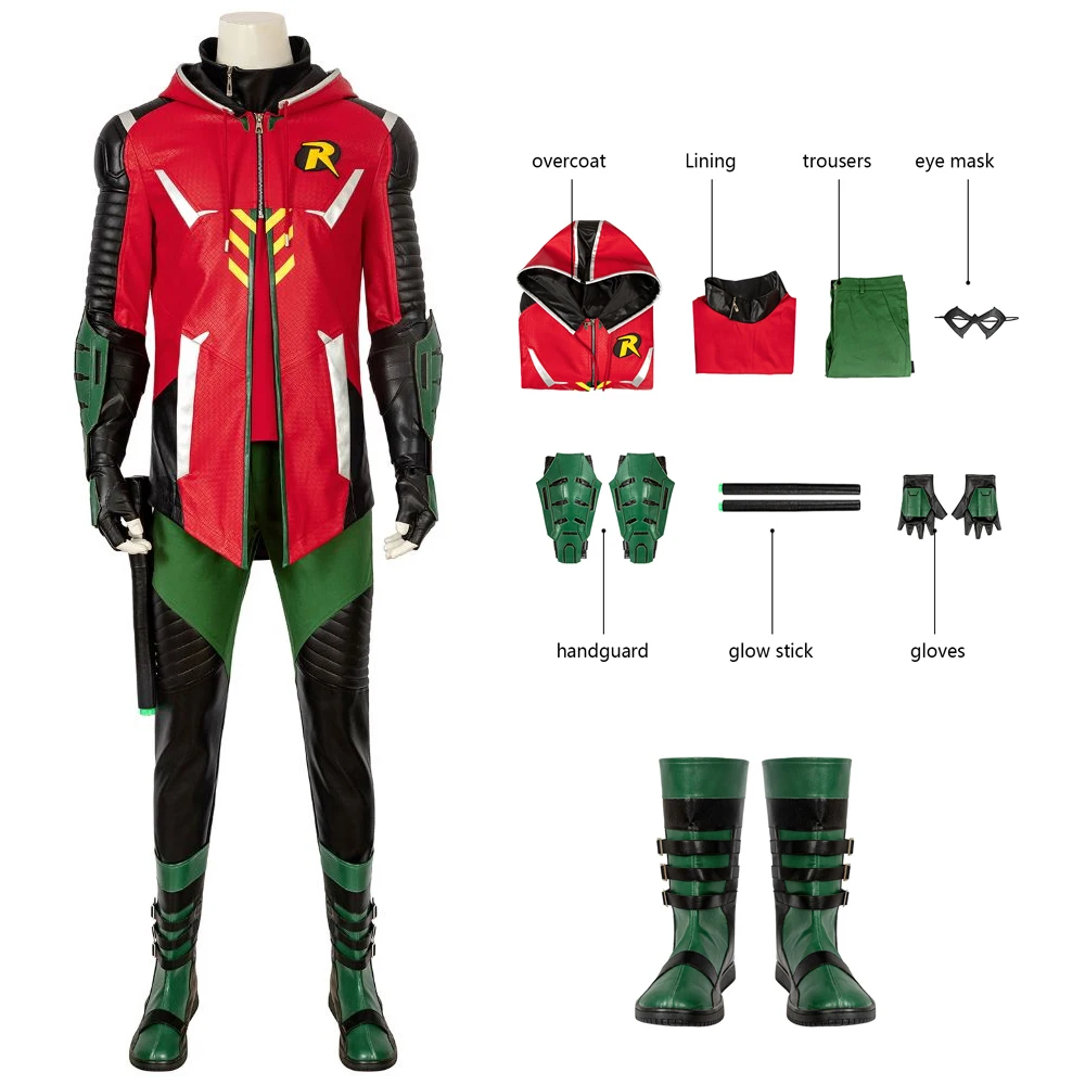 

Superhero Gotham Knights Cosplay Robin Costume Halloween Carnival Game Costume Adult Men's Suit Coat