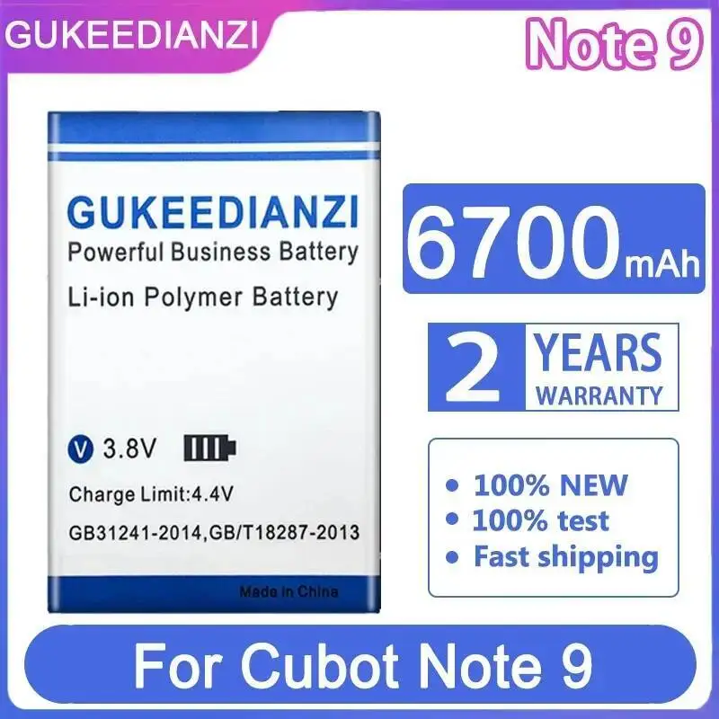 

6700Mah Reliable Power Mobile Phone Battery For Cubot Note9 Note 9 C11 Safe