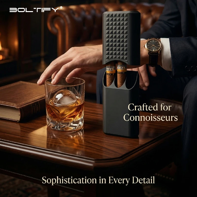 

BOLTIFY Fashion Portable 2/3 pack Cigar Plastic Case Humidor Men's Trend Cigar Smoking Set Cigar Humidor Case