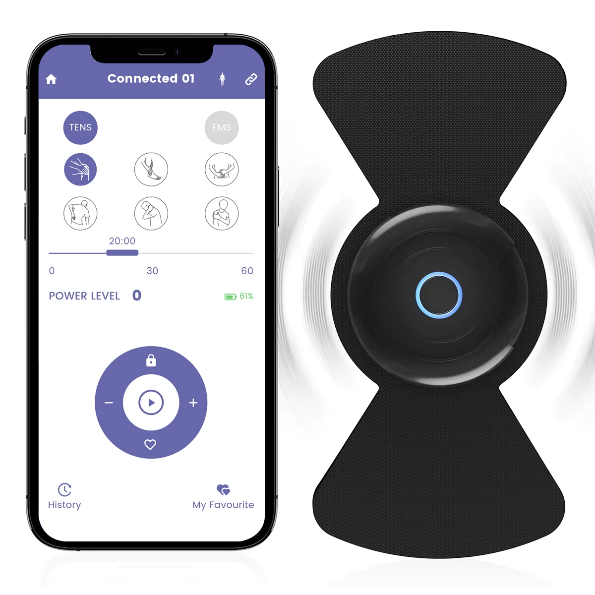 

DOMAS Wireless Bluetooth Control Large Size Patch Body Massage Device TENS Muscle Nerve Stimulator Equipment Massage Pain Relief